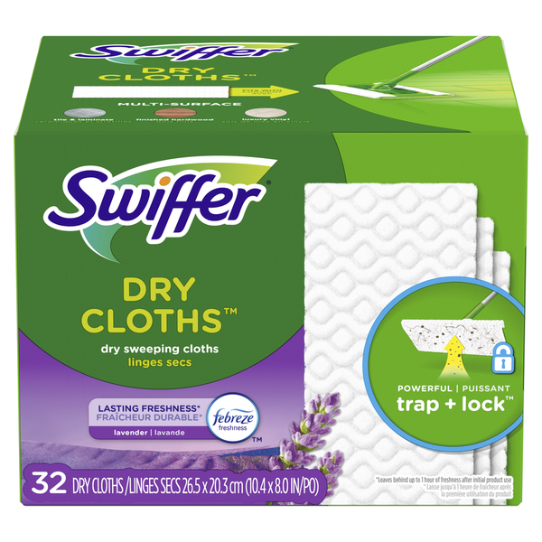 Cleaning Products Swiffer Sweeper Dry Sweeping Pad, Multi Surface Refills, with Febreze Lavender hero