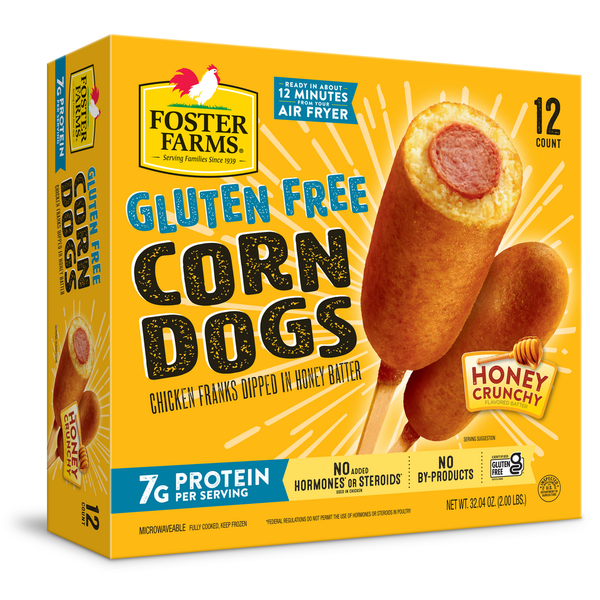 Hot Dogs, Bacon & Sausage Foster Farms Gluten Free Chicken Corn Dogs hero