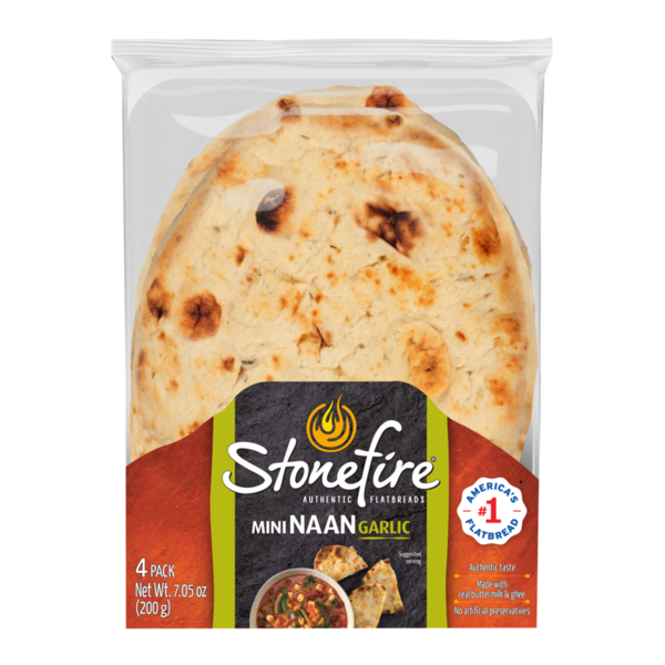 Tortillas & Flat Bread Stonefire Garlic Mini Naan hero