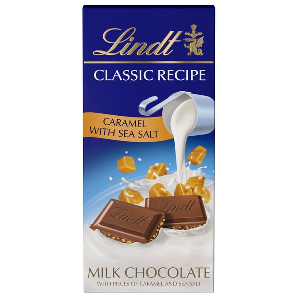 Candy & Chocolate Lindt Classic Recipe Caramel with Sea Salt Milk Chocolate Candy Bar hero