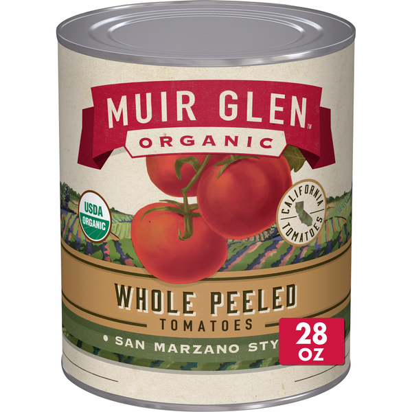 Canned & Jarred Vegetables Muir Glen Organic Whole Peeled Tomatoes, San Marzano Style hero