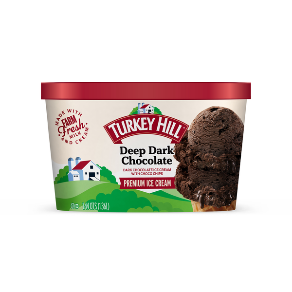 Ice Cream, Novelties & Ice Turkey Hill Ice Cream, Deep Dark Chocolate, Premium hero