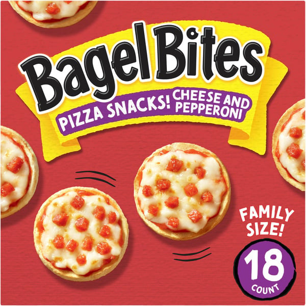 Appetizers & Sides Bagel Bites Cheese & Pepperoni Mini Pizza Bagel Frozen Food Snacks hero