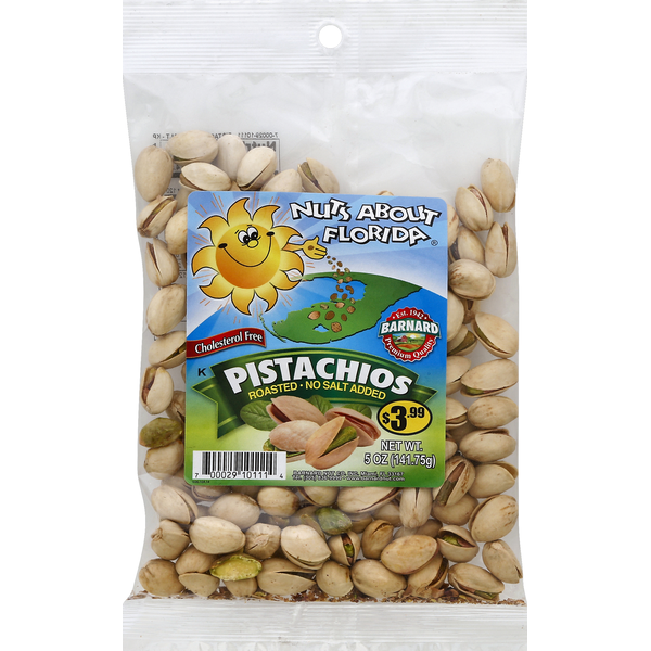 Nuts/Honey/Local Items Nuts About Florida Pistachios, No Salt Added, Bag hero