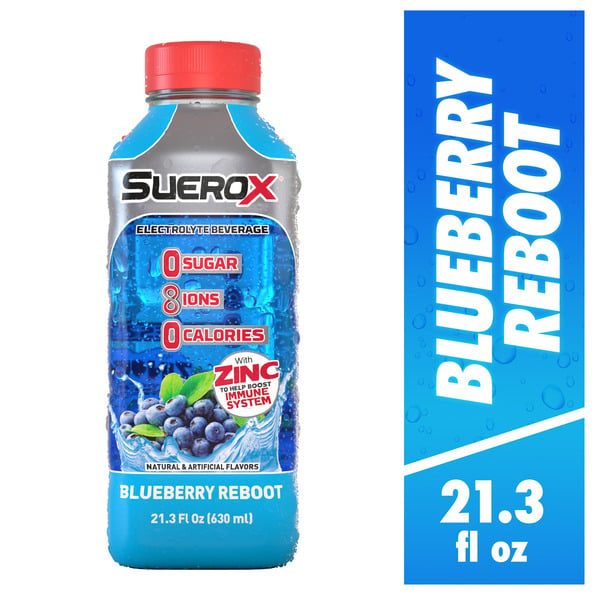 Energy & Sports Drinks SueroX Blueberry, Electrolyte Drink: Zero Sugar, Maximum Hydration hero