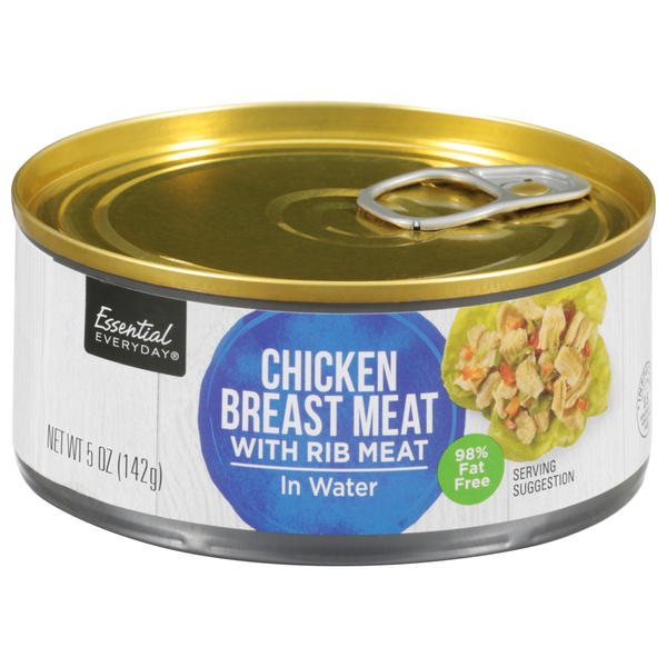 Canned Meat & Seafood Essential Everyday Chicken Breast Meat with Rib Meat, in Water hero