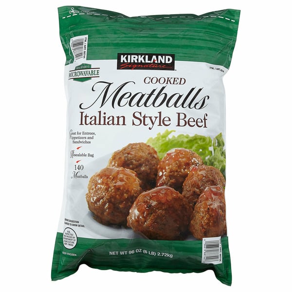 Frozen Appetizers & Sides Kirkland Signature Italian Style Beef Meatballs, 6 lbs hero