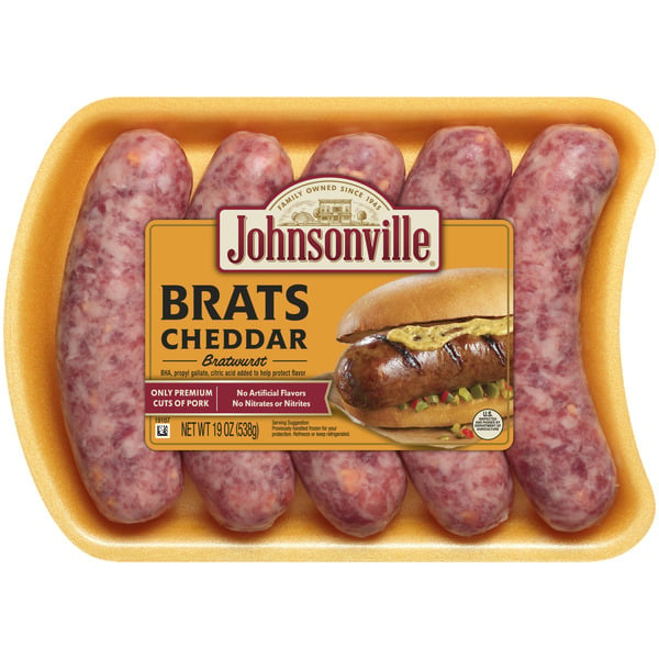 Hot Dogs & Sausage Johnsonville Cheddar Brats hero