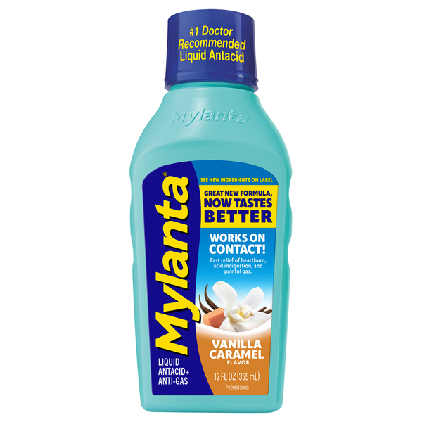 Digestion Mylanta Antacid + Anti-Gas, Liquid, Vanilla Caramel Flavor hero