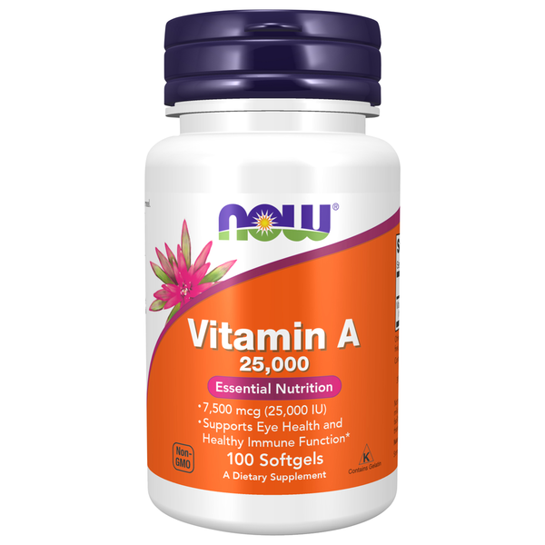 Vitamins & Minerals NOW Vitamin A 25,000 hero