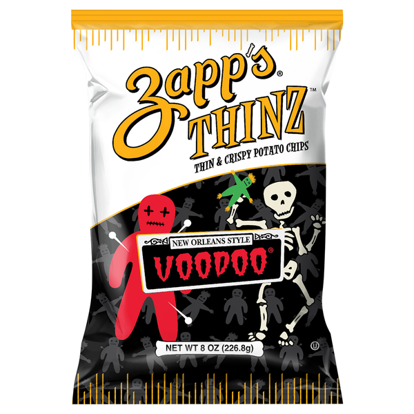 Chips & Pretzels Zapp's Potato Chips, Thin & Crispy, New Orleans Style, Voodoo hero