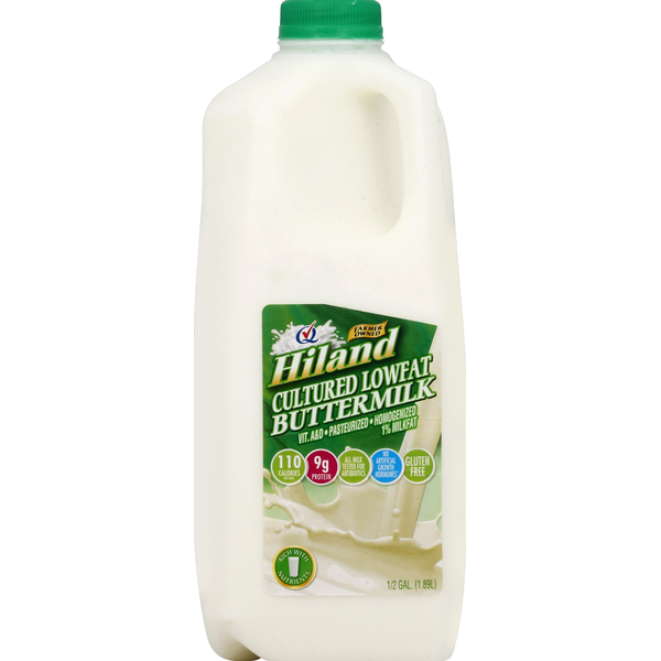 Milk Hiland Dairy Buttermilk, Cultured Lowfat, 1% Milkfat hero