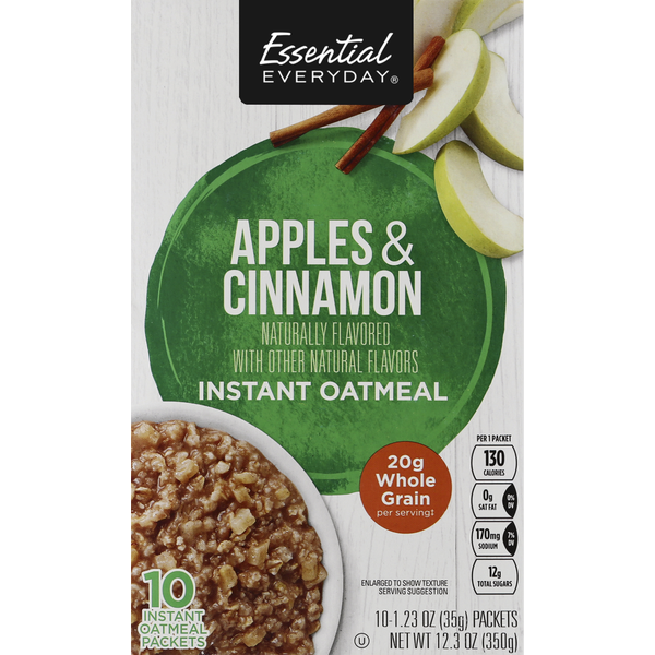 Hot Cereal & Pancake Mixes Essential Everyday Oatmeal, Instant, Apples & Cinnamon hero