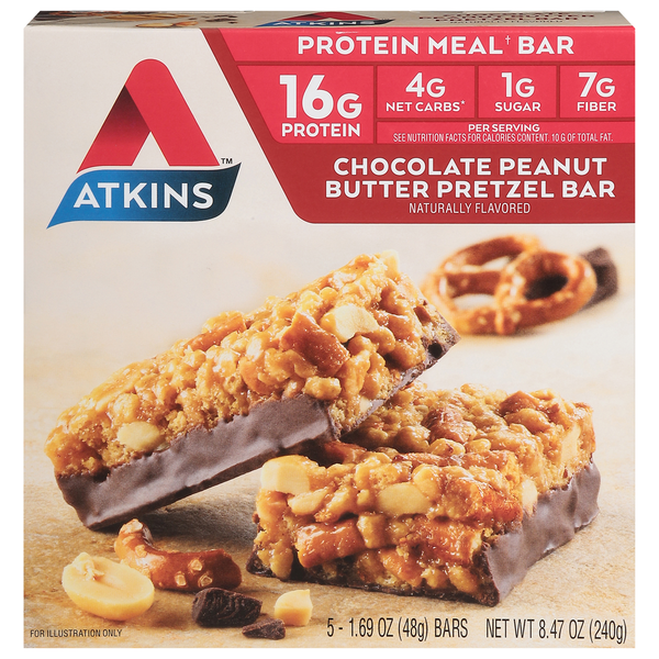 Energy & Granola Bars Atkins Protein Meal Bar, Chocolate Peanut Butter Pretzel hero