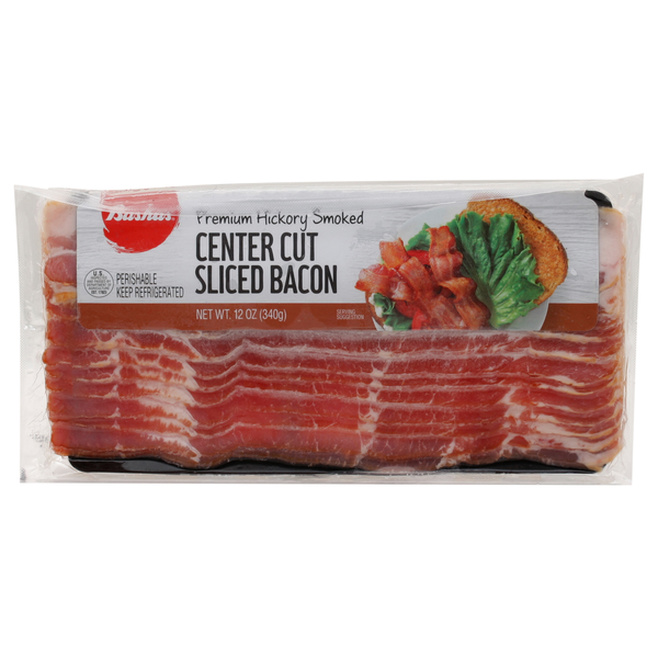 Packaged Meat Bashas' Bacon, Premium Hickory Smoked, Center Cut Sliced hero