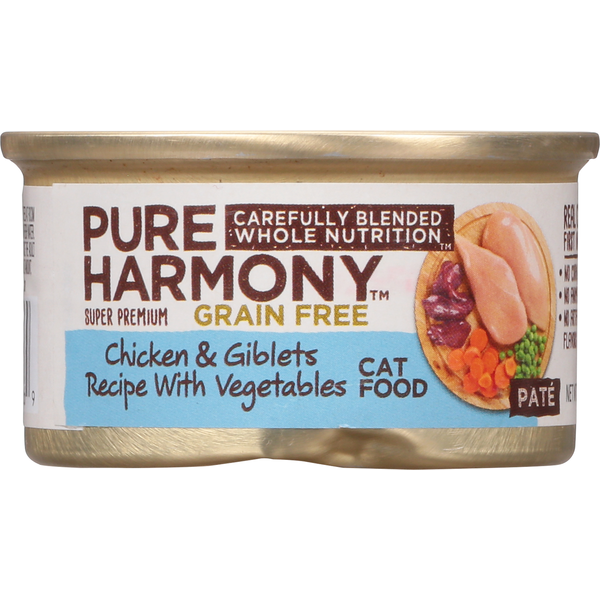 Cat Food & Care Pure Harmony Cat Food, Super Premium, Grain Free, Chicken & Giblets Recipe with Vegetables, Pate hero