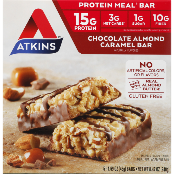 Candy & Chocolate Atkins Chocolate Almond Caramel Meal Replacement Bars hero