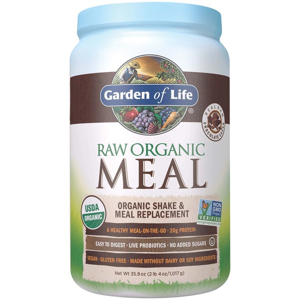 Plant Based Protein Garden of Life Shake & Meal Replacement, Organic, Real Raw Chocolate Cacao hero