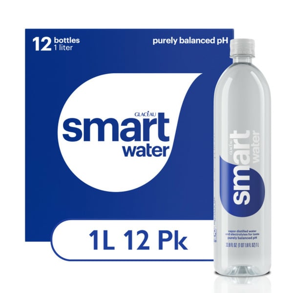 smartwater Electrolye Vapor-Distilled Water Bottles In Cardboard Box hero