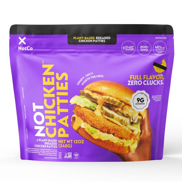 NotCo NotChicken Patties, Frozen, Plant-Based Chicken Patties hero