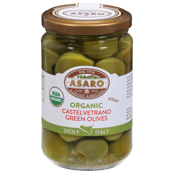 Pickled Goods & Olives Asaro Green Olives, Organic, Castelvetrano, Pitted hero