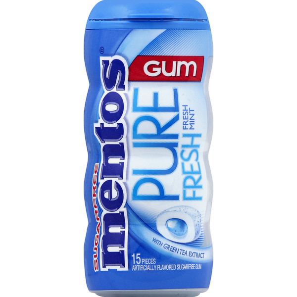 Mint & Gum Mentos Gum, Fresh Mint, with Green Tea Extract hero