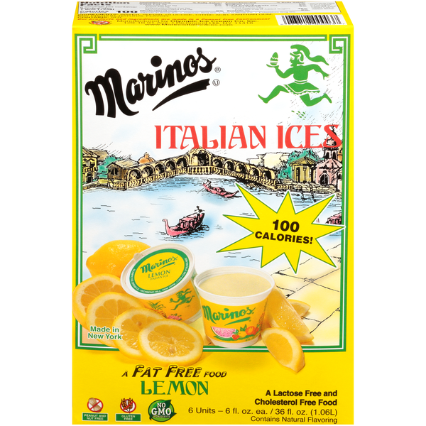 Ice Cream & Toppings Marinos Lemon Italian Ice hero