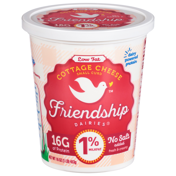 Other Creams & Cheeses Friendship Dairies Cottage Cheese, Low Fat, Small Curd hero