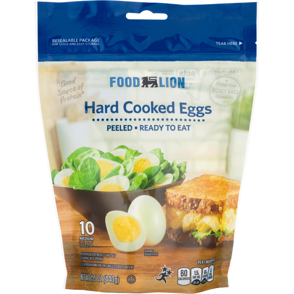 Eggs Food Lion Hard Cooked Eggs, Peeled, Medium hero