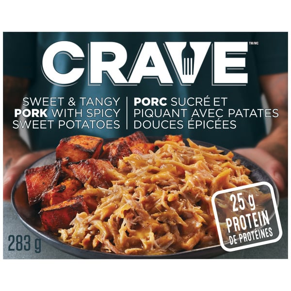 Frozen Meals Crave Sweet & Tangy Pulled Pork with Spicy Sweet Potatoes Frozen Meal hero