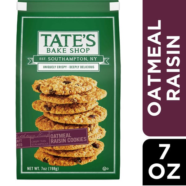 Packaged Cookies Tate's Bake Shop Oatmeal Raisin Cookies hero