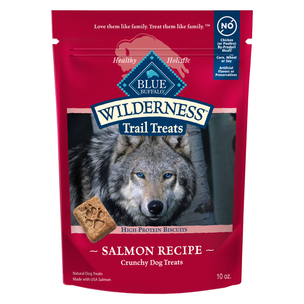 Dog Food & Care Blue Buffalo Wilderness Trail Treats Protein Grain Free Crunchy Dog Treats Biscuits Salmon hero