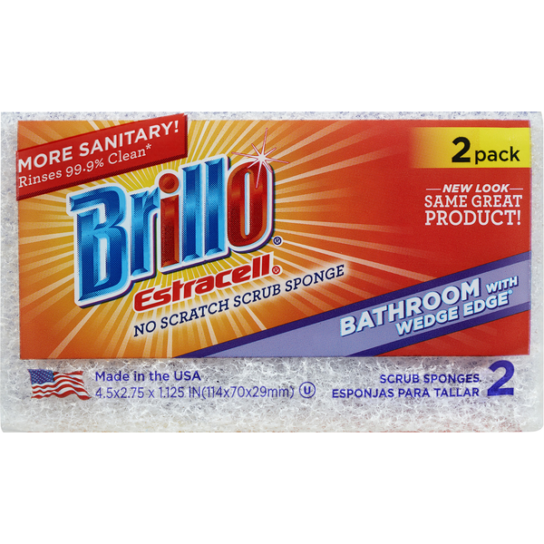 Cleaning Products Brillo Scrub Sponge, No Scratch, 2 Pack hero