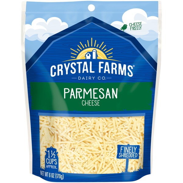 Packaged Cheese Crystal Farms Finely Shredded Parmesan Cheese hero