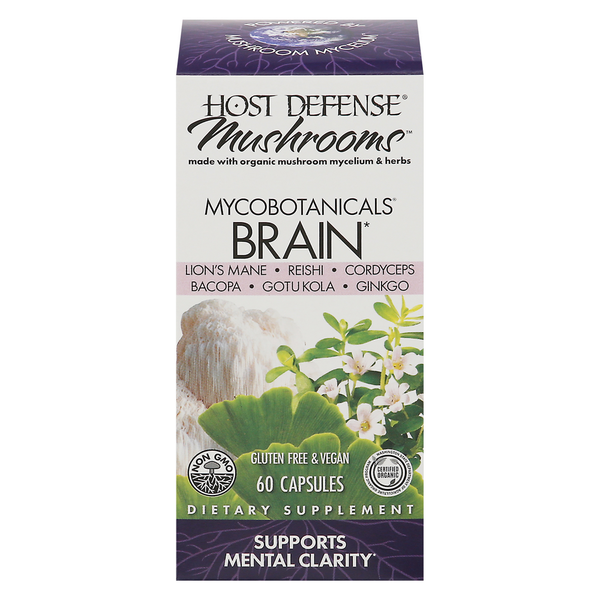 Dietary Supplements Host Defense Brain, Mycobotanicals, Capsules hero