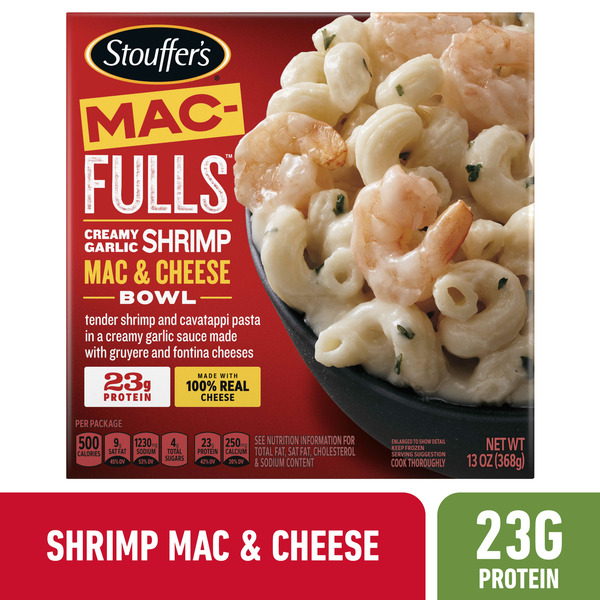 Frozen Meals Stouffer's Bowl-Fulls Creamy Garlic Shrimp Mac And Cheese Frozen Meal hero