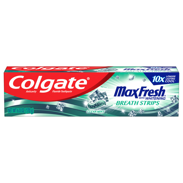 Oral Hygiene Colgate MaxFresh Whitening Toothpaste with Breath Strips, Clean Mint hero