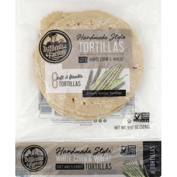 Tortillas & Flat Bread La Tortilla Factory Tortillas, White Corn & wheat, Handmade Style hero