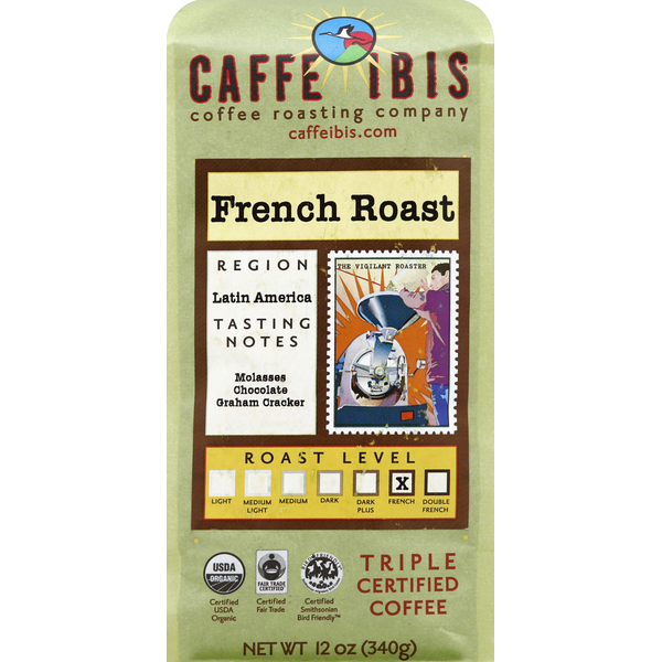 Coffee Caffe Ibis Coffee, Triple Certified, French Roast hero