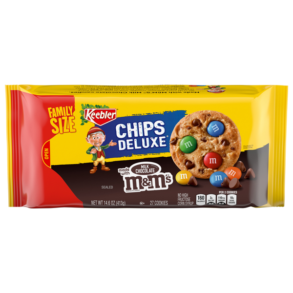 Cookies & Cakes Keebler Cookies, M&M's Milk Chocolate, Family Size hero