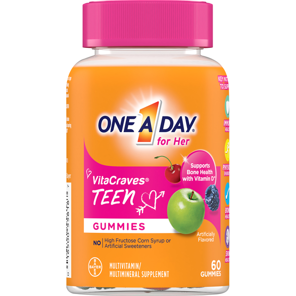 Vitamins & Supplements One A Day Multivitamin/Multimineral Supplement, for Her, Teen, Gummies hero