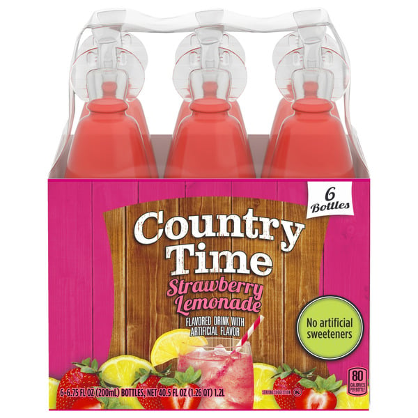 Cocoa & Drink Mixes Country Time Strawberry Lemonade Artificially Flavored Kids Drink Bottles hero