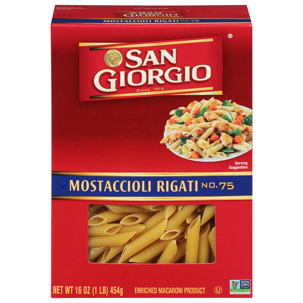 Dry Pasta San Giorgio Mostaccioli Rigati, No. 75 hero