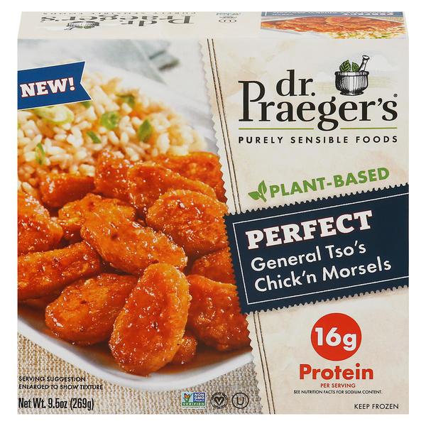 Frozen Meals Dr. Praeger's General Tso's Chick'n Morsels, Perfect hero