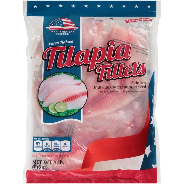 Seafood Great American Seafood Llc Farm Raised Skinless Tilapia Fillets hero