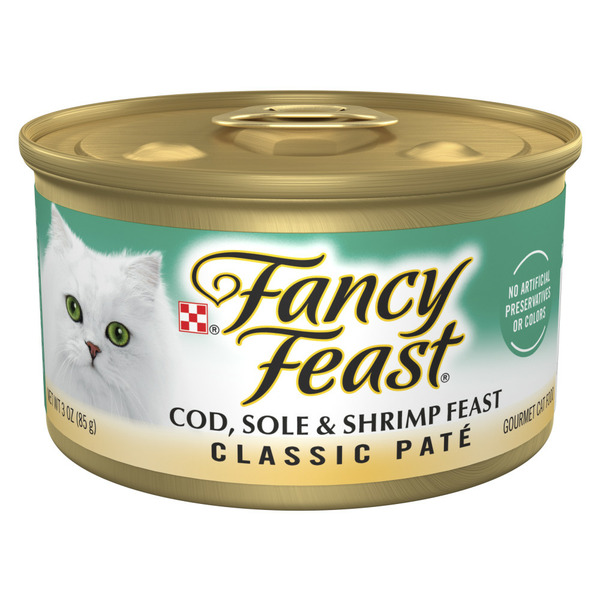 Cat Food & Care Purina Fancy Feast Cod, Sole and Shrimp Feast Classic Grain Free Wet Cat Food Pate hero