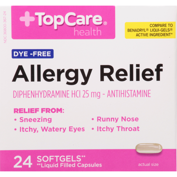 Cold, Flu & Allergy TopCare Allergy Relief, 25 mg, Softgels hero