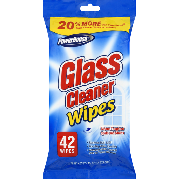 Cleaning Products PowerHouse Wipes, Glass Cleaner hero