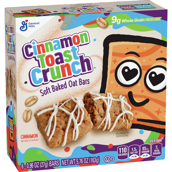 Breakfast Bars & Pastries Cinnamon Toast Crunch Cinnamon Soft Baked Oat Bars Chewy Treat Bars hero