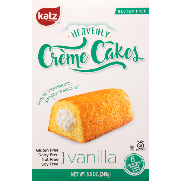 Cookies & Cakes Katz Creme Cakes, Gluten Free, Vanilla, Heavenly hero